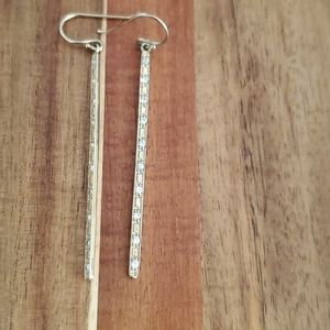 Gold plated match stick earrings